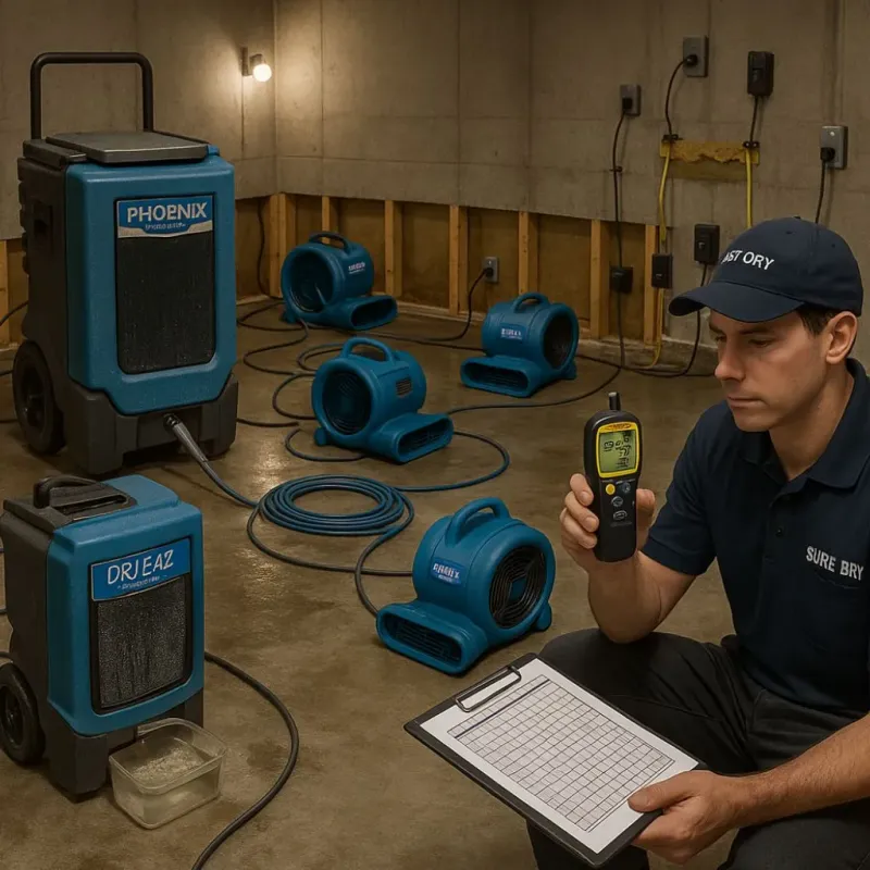 Structural Drying and Dehumidification process in Chambersburg, PA
